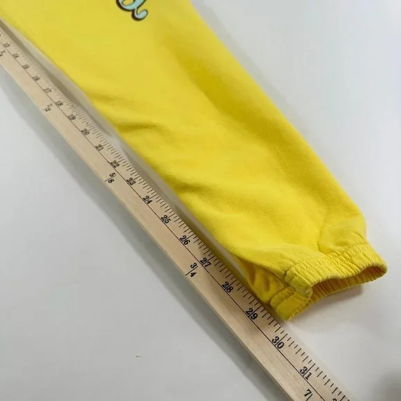 Dolls Kill BSR By Samii Ryan Women's Yellow Sweatpants Jogger Isn't it lovely Sz - Picture 9 of 11